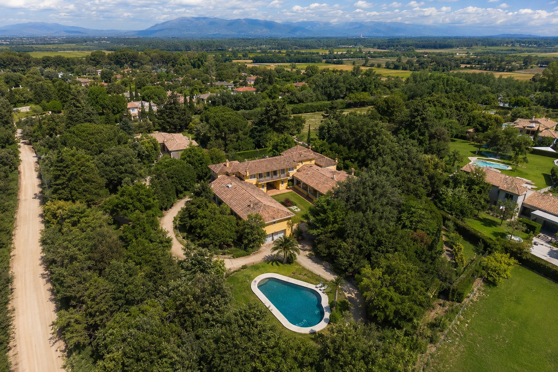 Vista aérea de la finca